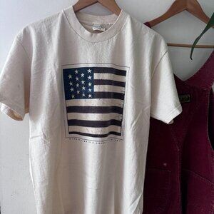 Vintage 93' Warren Kimble American Folk Art Flag Tee Vermont Cotton